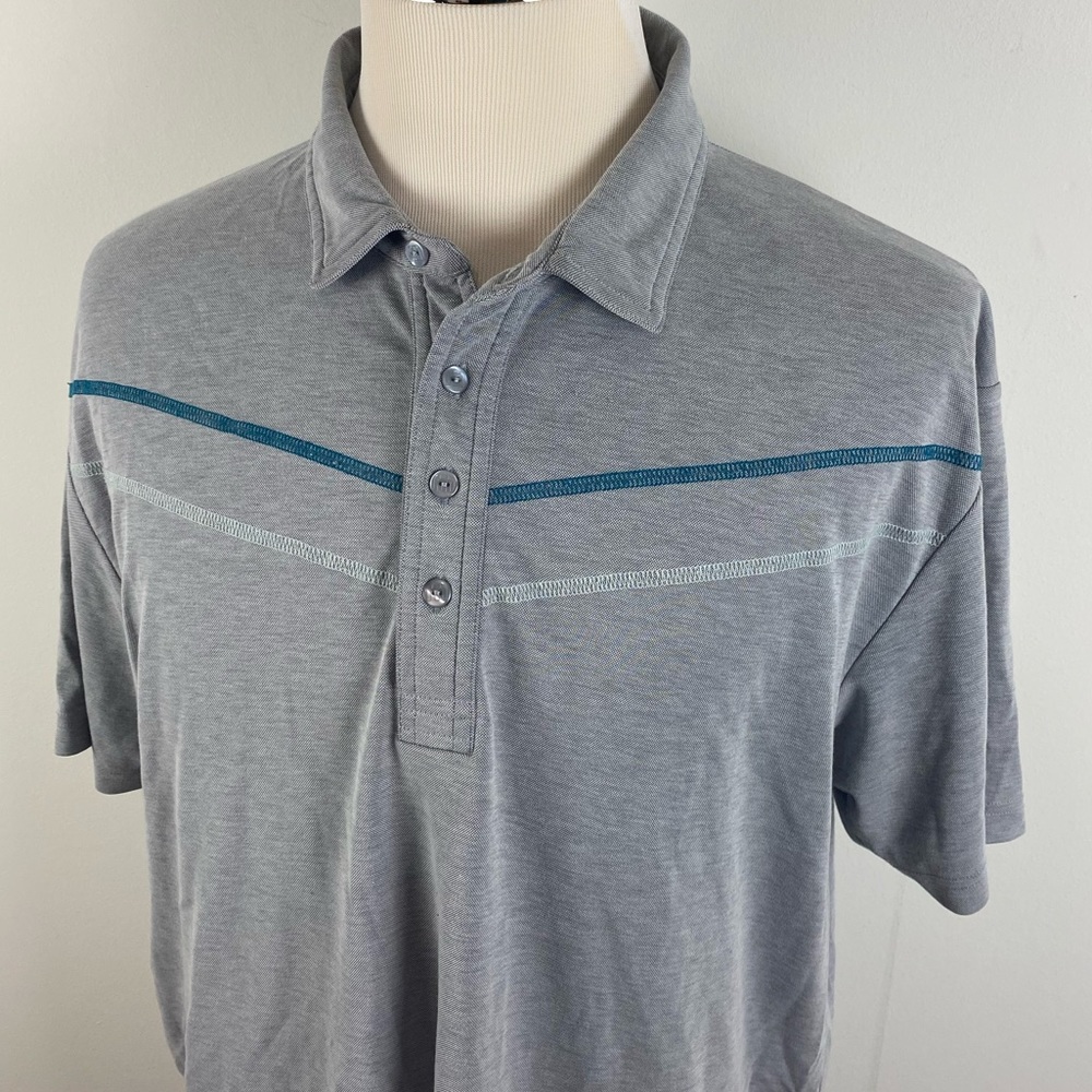 Travis Mathew puma cotton stitched stripe athletic golf polo XXL